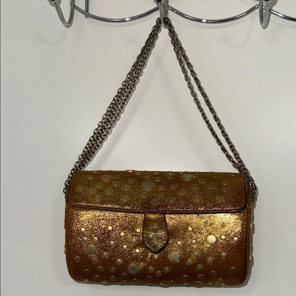 Moo Roo Gold Clutch with Sparkling Accents
